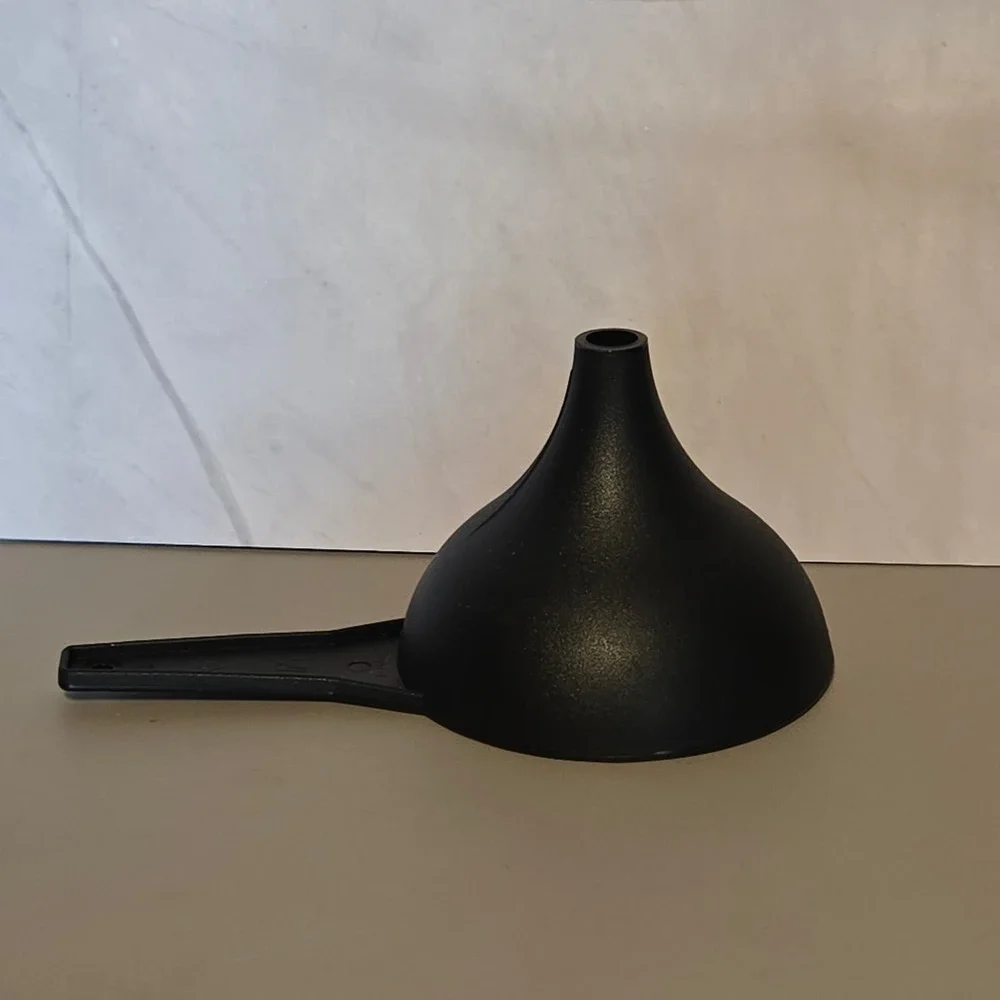 Tupperware Black Plastic Kitchen Funnel with Handle 717-10 Vintage Style